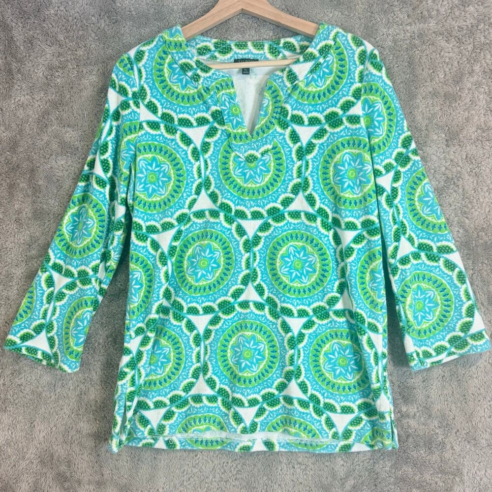 Talbots Geren Terrycloth Toweling Tunic Coverup Swim Beach MP PM Medium Petite
